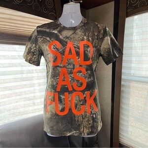 Camo Graphic T-Shirt with Orange Print